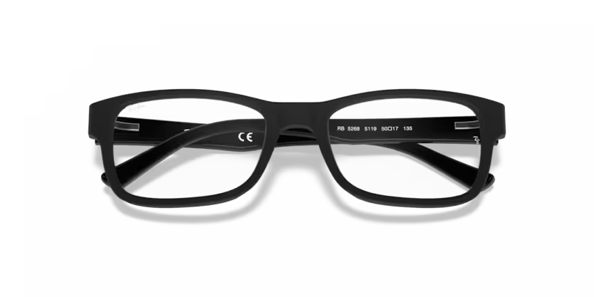Folded view of rayban optics frame #color_matte black