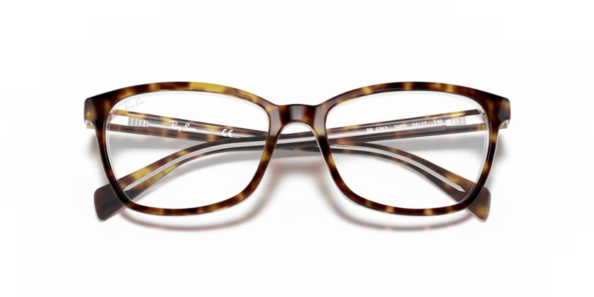 Folded view of rayban optics frame #color_dark havana