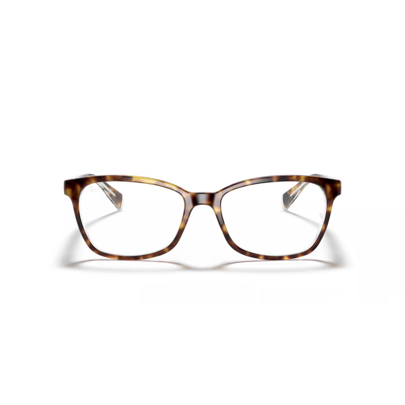 Front view of rayban optics frame #color_dark havana