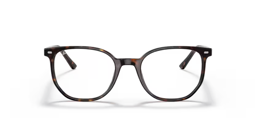 Front view of rayban elliot optics frame #color_havana