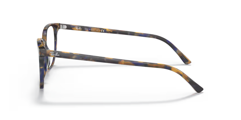 Left view of rayban elliot optics frame #color_yellow & blue havana