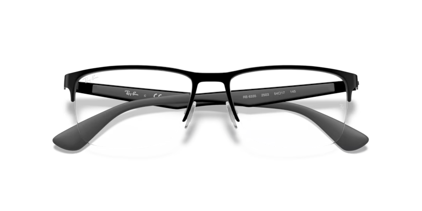 Folded view of rayban optics frame #color_matte black