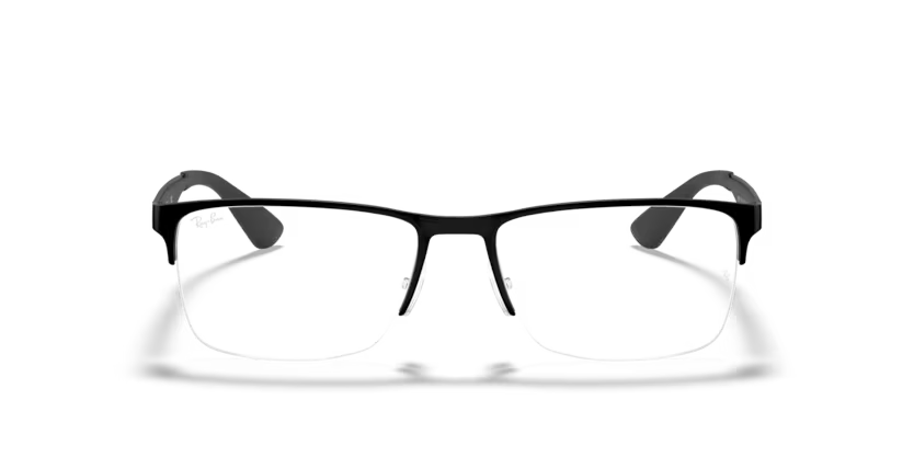 Front view of rayban optics frame #color_matte black