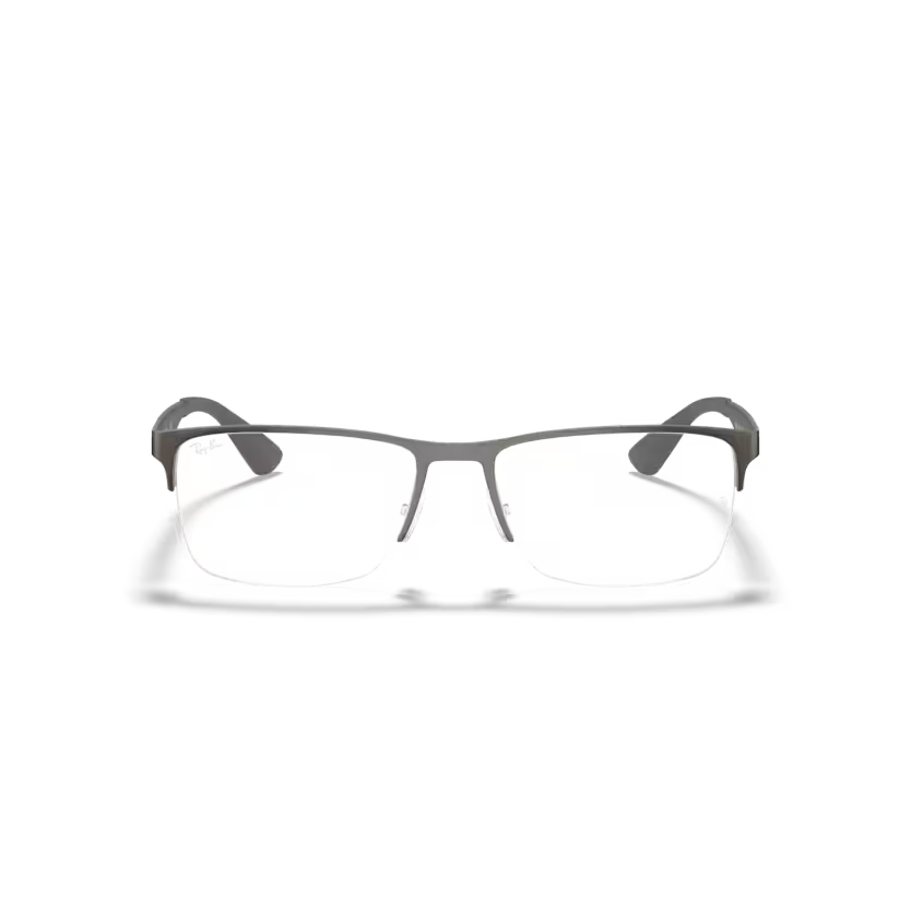 Front view of rayban optics frame #color_matte gunmetal