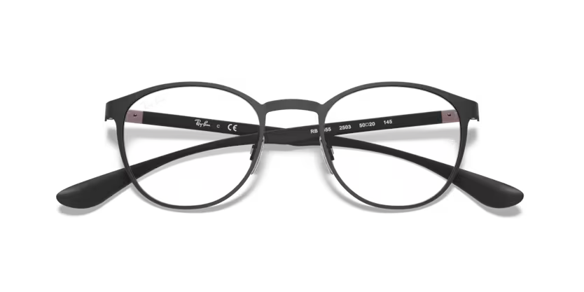 Folded view of rayban optics frame #color_matte black