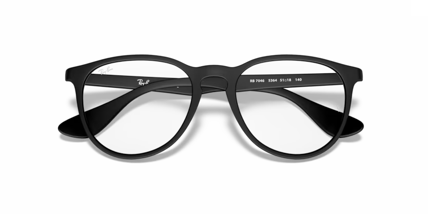 Folded view of rayban erika optics frame #color_rubber black