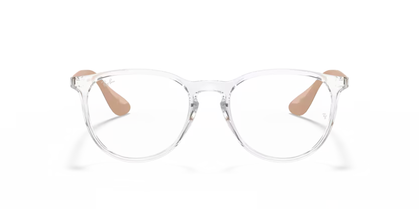 Front view of rayban erika optics frame #color_transparent