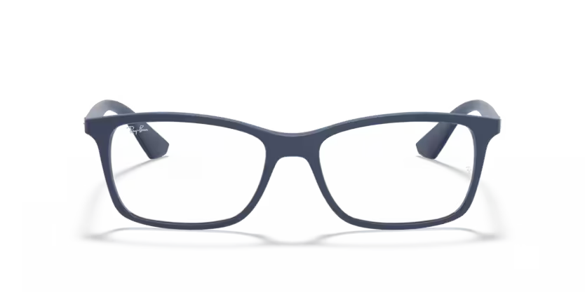 Front view of rayban optics frame #color_matte transparent blue