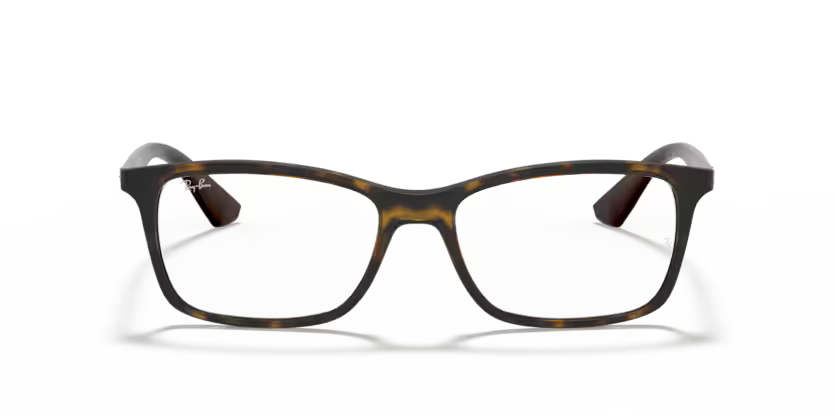 Front view of rayban optics frame #color_matte havana