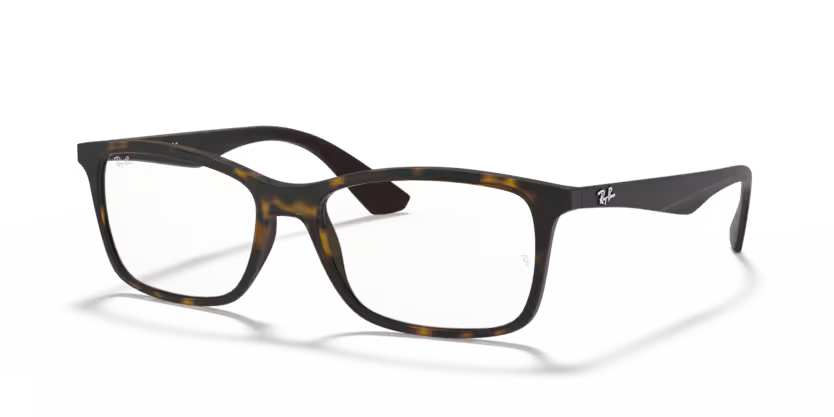 Side view of rayban optics frame #color_matte havana