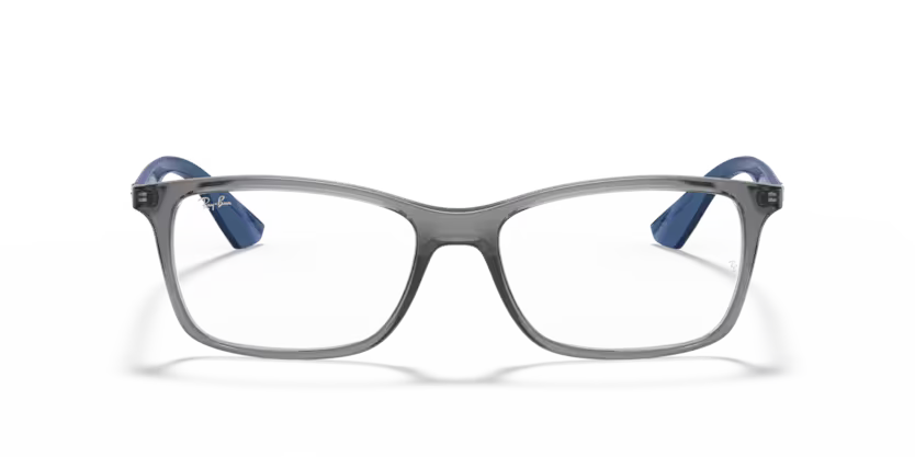 Front view of rayban optics frame #color_transparent grey