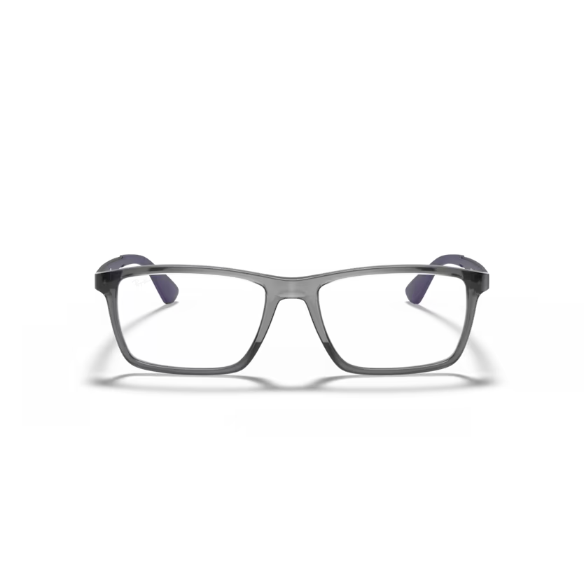 Front view of rayban optics frame #color_transparent grey