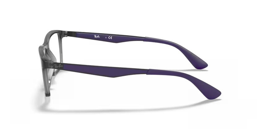 Left view of rayban optics frame #color_transparent grey