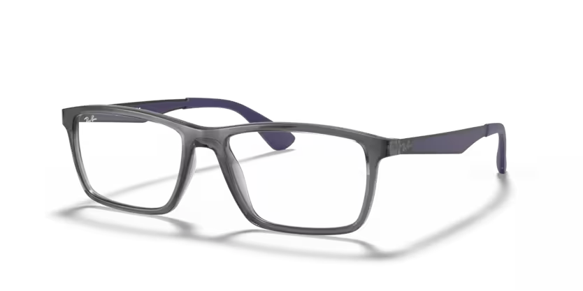 Side view of rayban optics frame #color_transparent grey