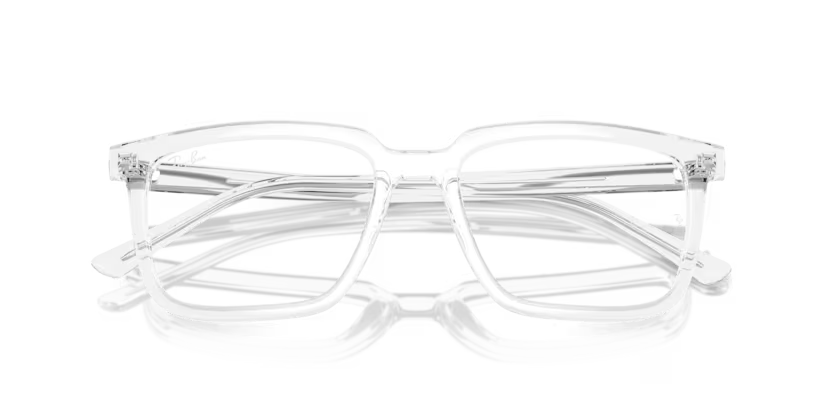 Folded view of rayban alain optics frame #color_transparent