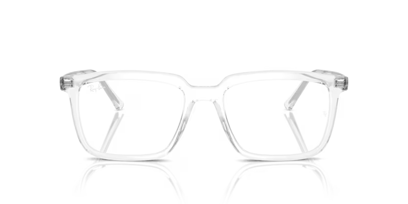 Front view of rayban alain optics frame #color_transparent