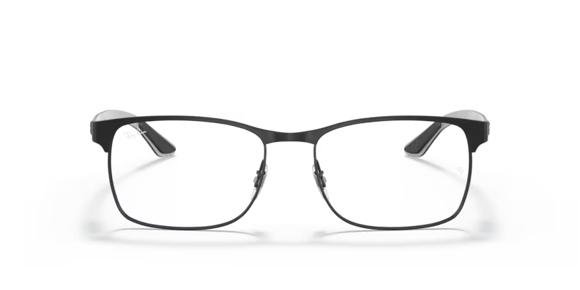 Front view of rayban optics frame #color_Matte black on gunmetal
