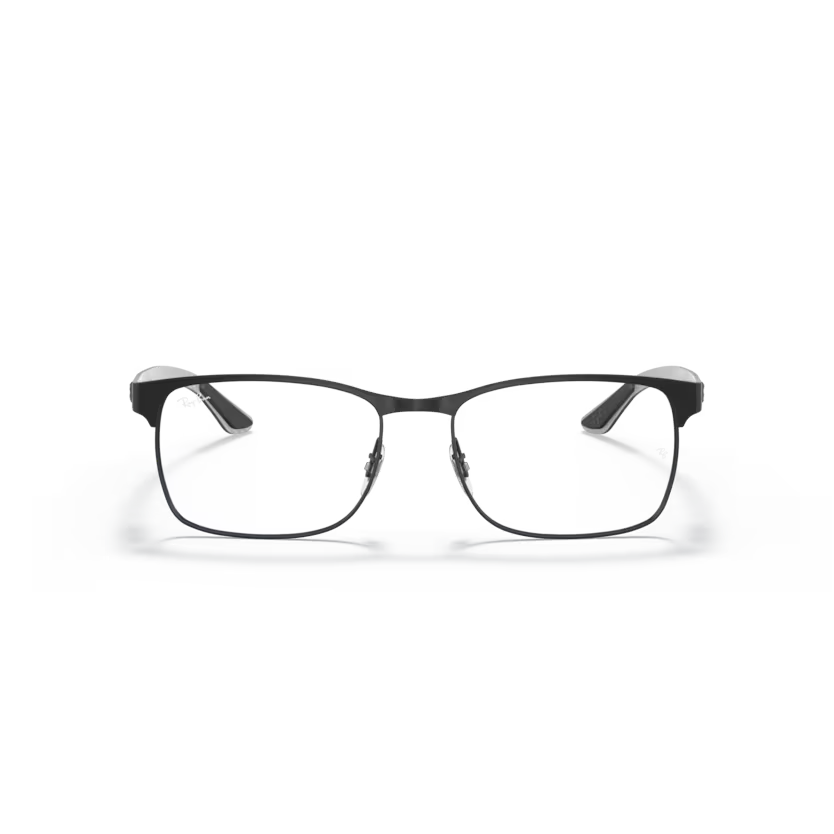 Front view of rayban optics frame #color_Matte black on gunmetal