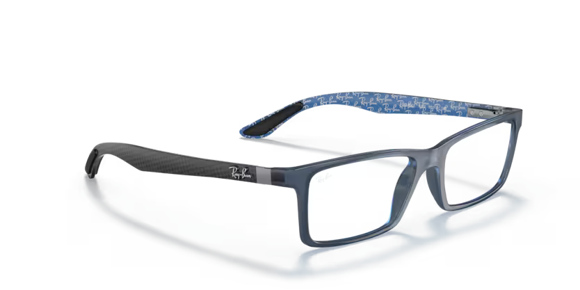 Right view of rayban optics frame #color_Demi gloss blue