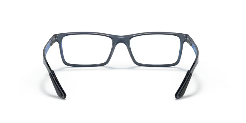 Back view of rayban optics frame #color_Demi gloss blue