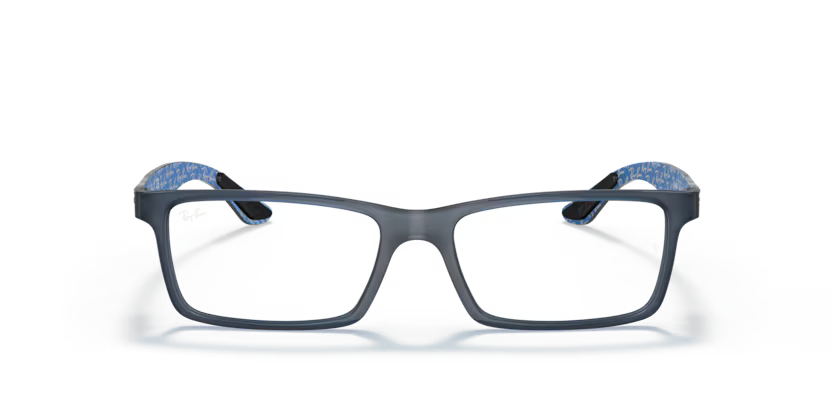 Front view of rayban optics frame #color_Demi gloss blue