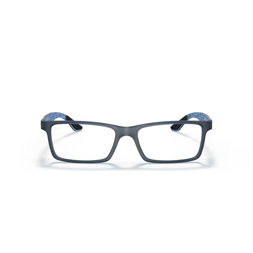 Front view of rayban optics frame #color_Demi gloss blue
