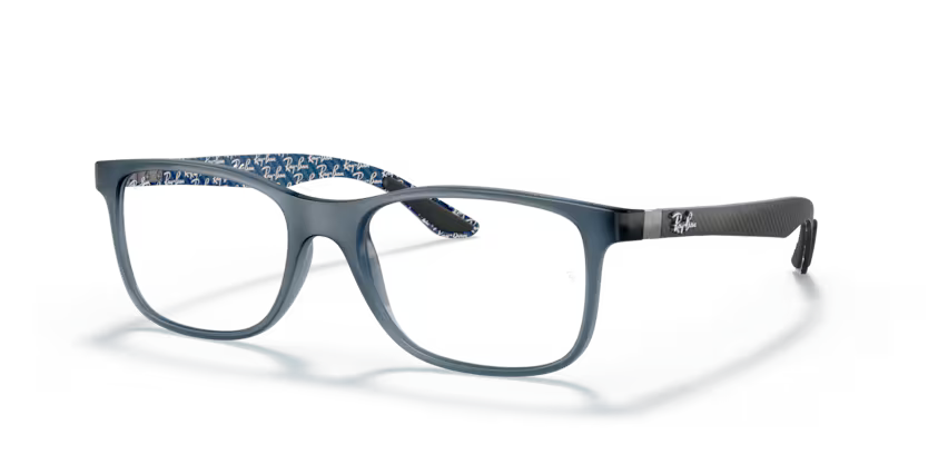 Side view of rayban optics frame #color_matte blue