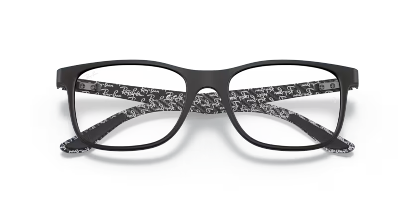 Folded view of rayban optics frame #color_matte black