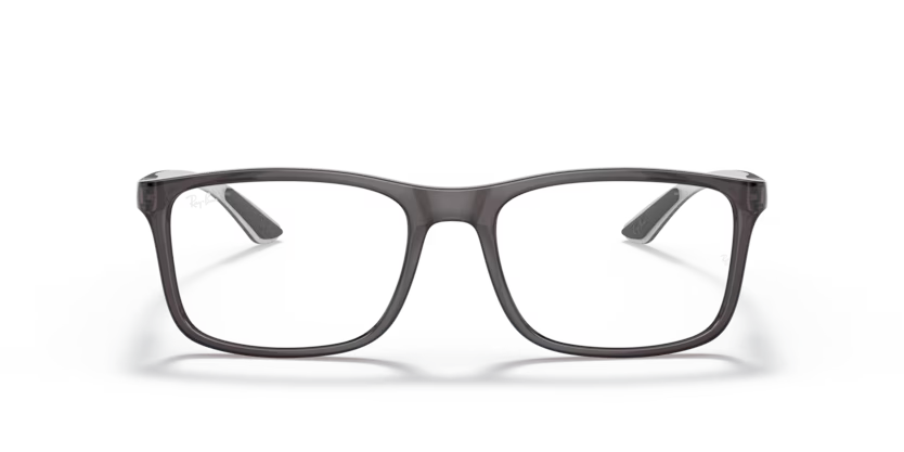 Front view of rayban optics frame #color_transparent grey
