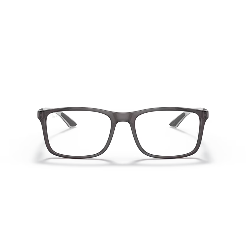 Front view of rayban optics frame #color_transparent grey