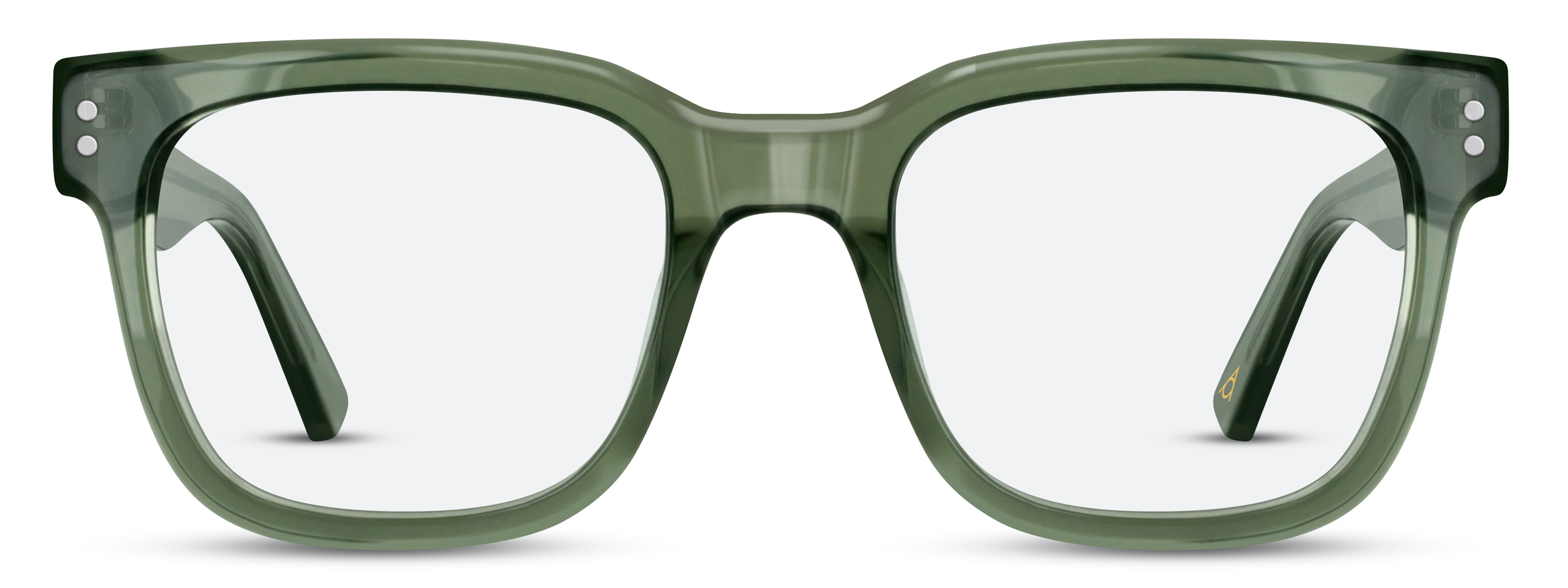 Front view of Arhlo frame ARH004#color_C2 Polished Olive