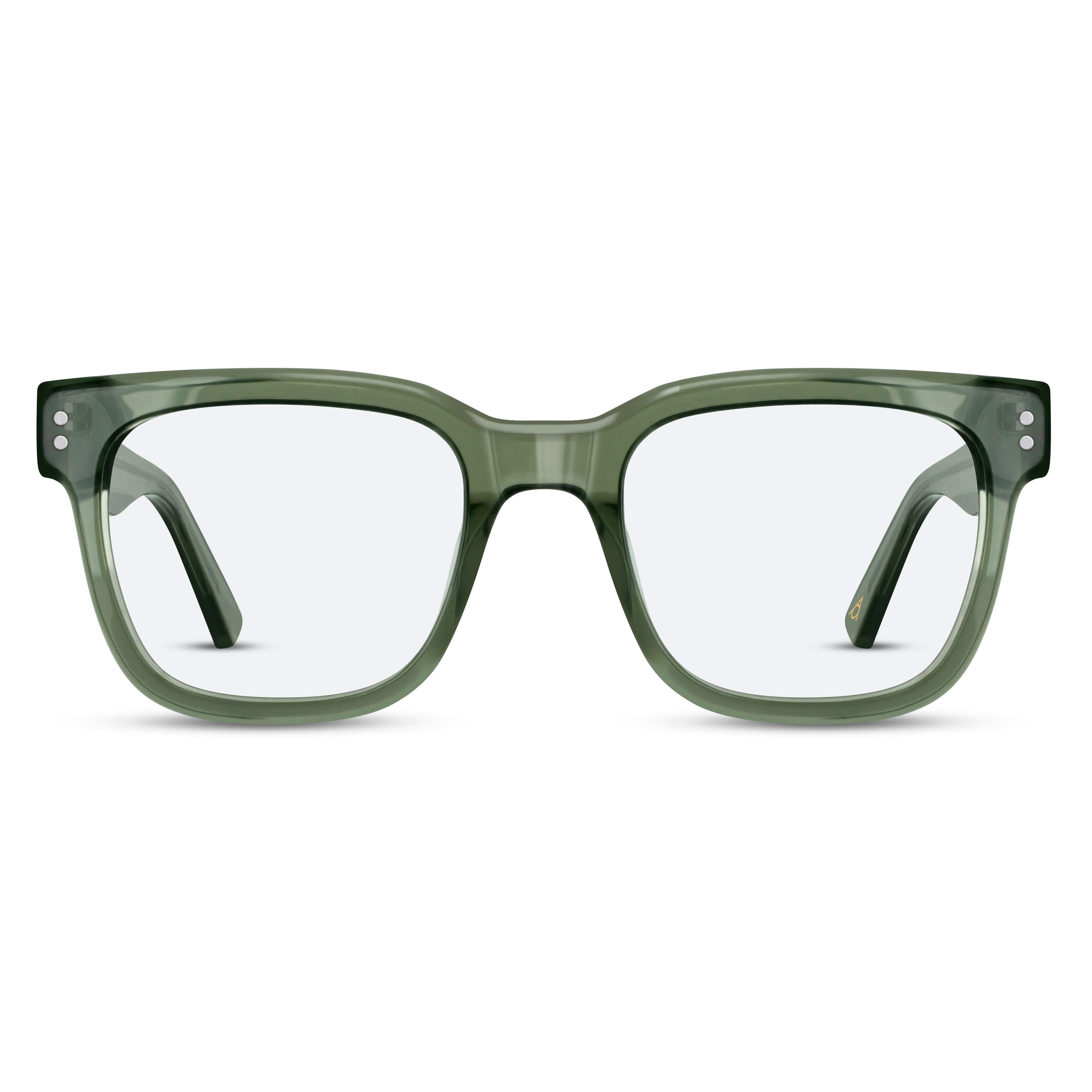 Front view of Arhlo frame ARH004#color_C2 Polished Olive