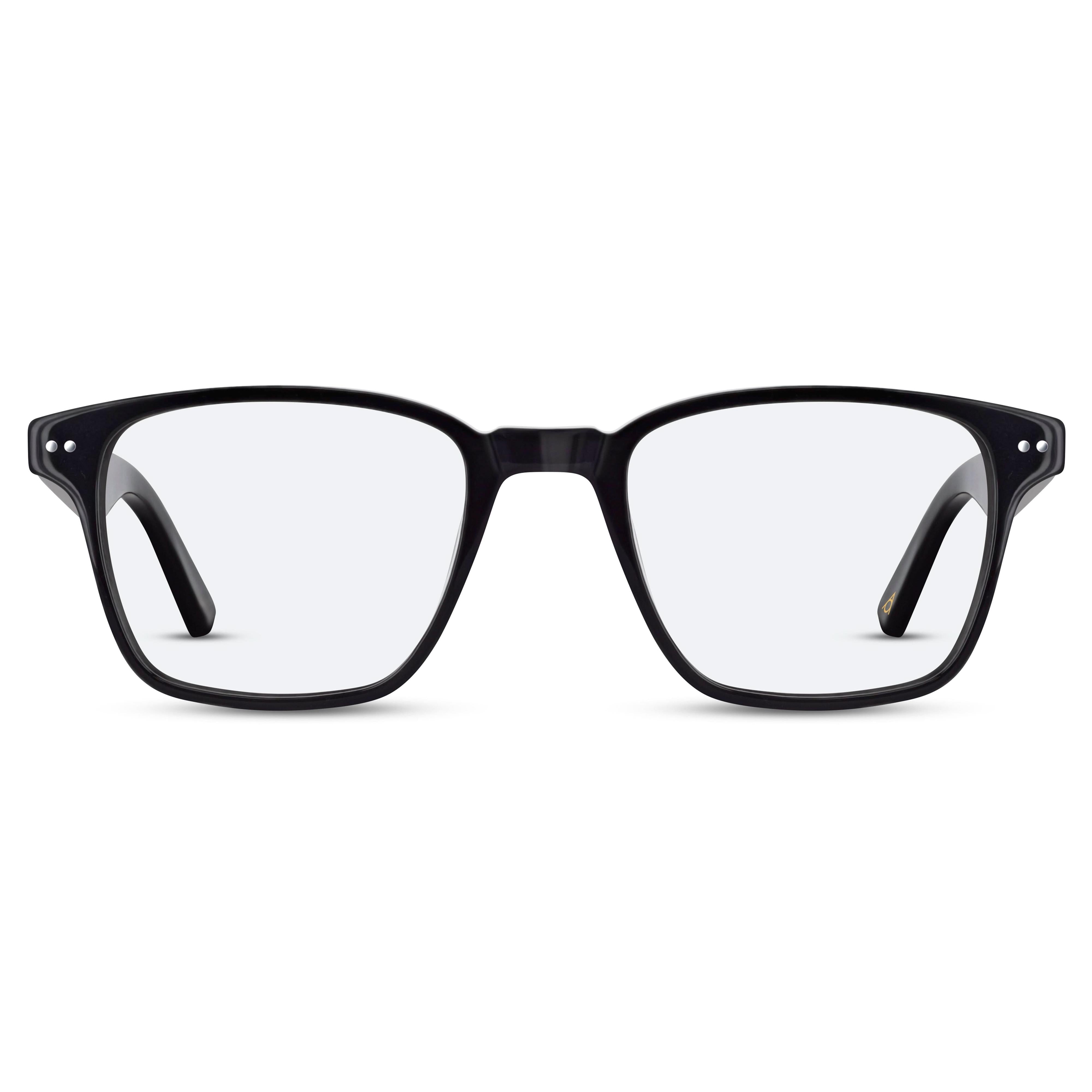 Front view of Arhlo frame ARH008#color_C1 Polished Black