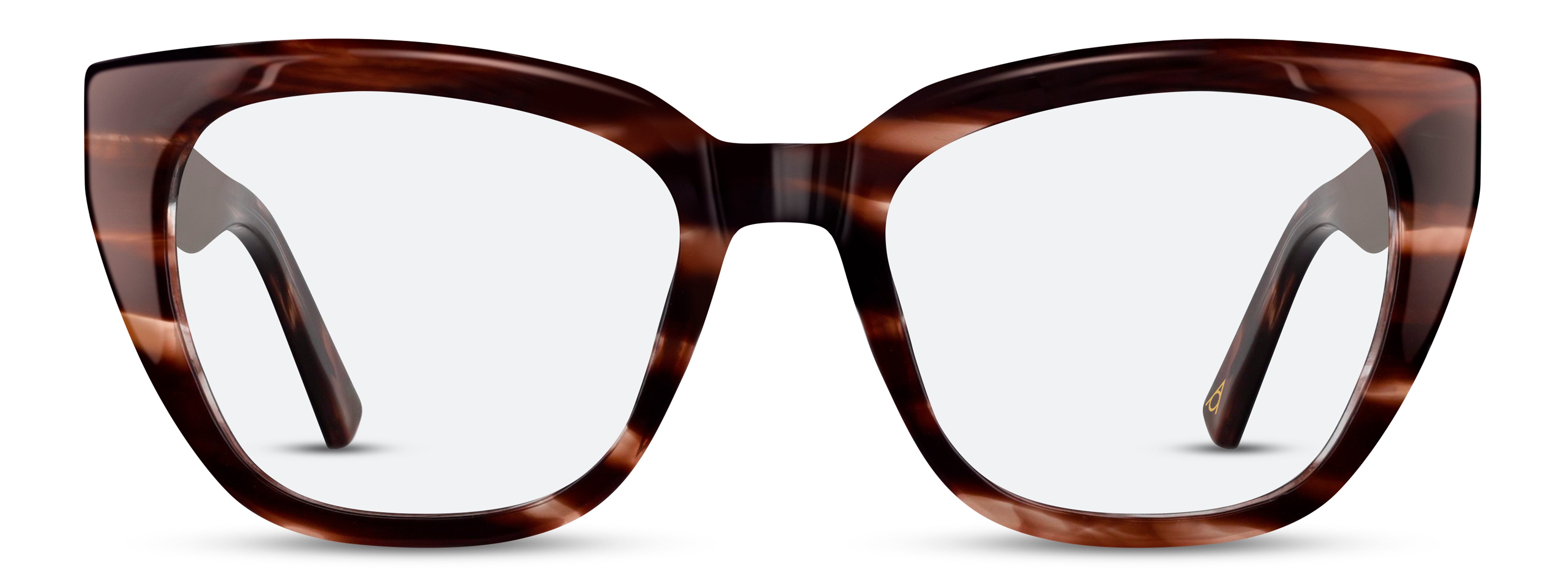 Front view of Arhlo frame ARH009#color_C2 Brown Striation