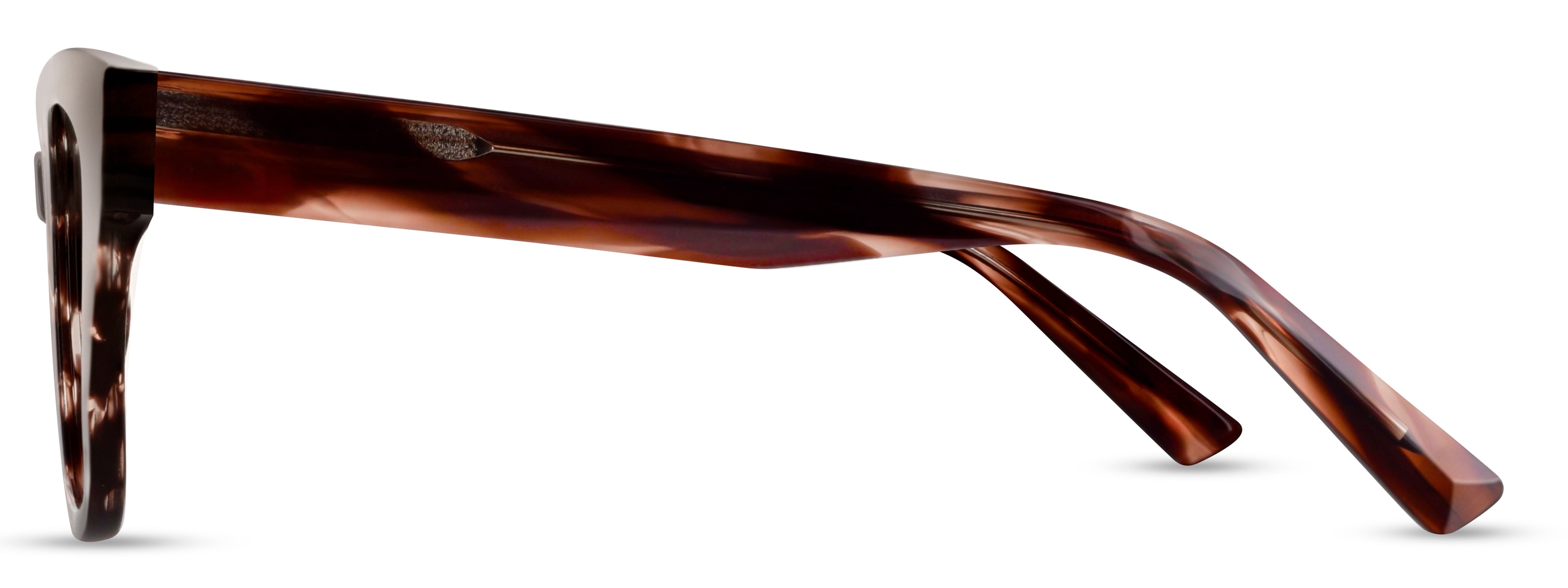 Angled view of Arhlo frame ARH009#color_C2 Brown Striation