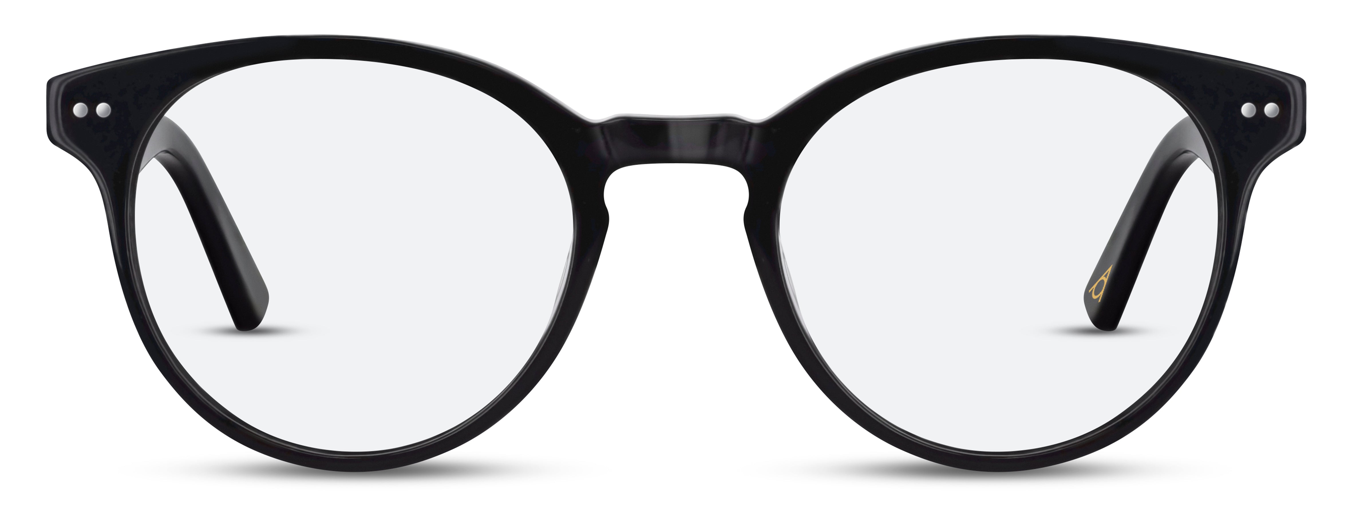 Front view of Arhlo frame ARH014#color_C1 Polished Black