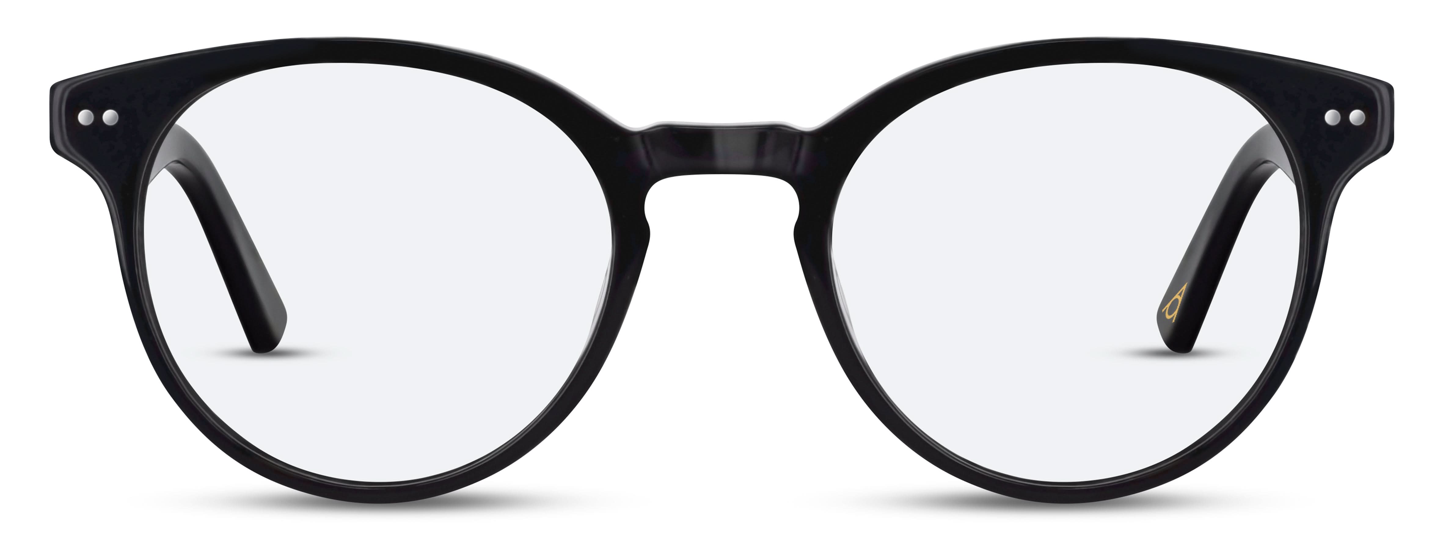 Front view of Arhlo frame ARH014#color_C1 Polished Black