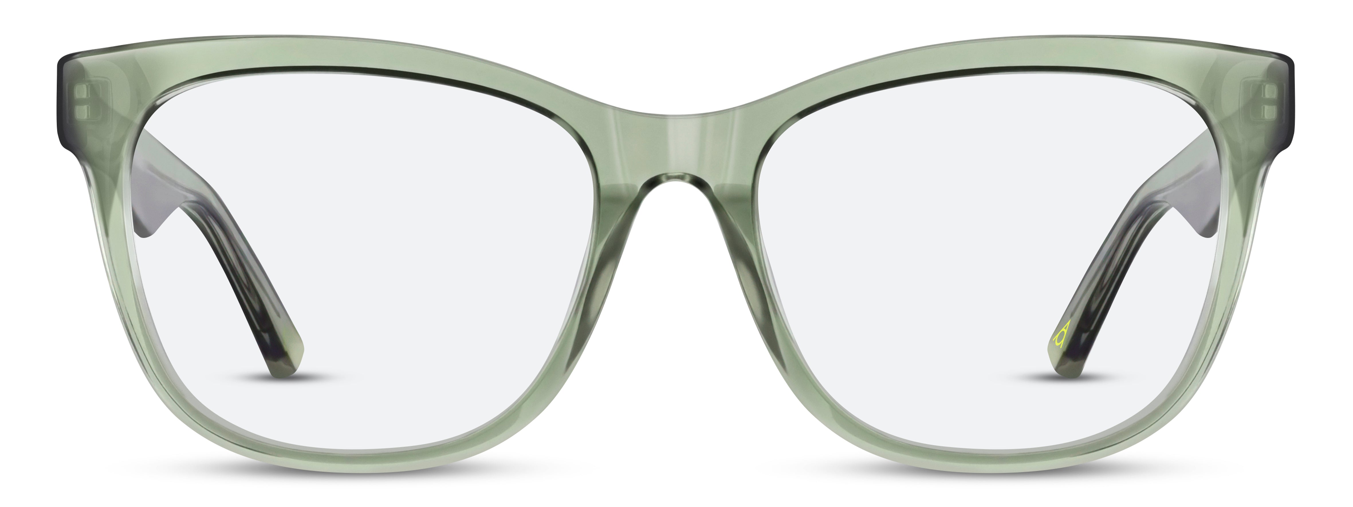 Front view of Arhlo frame ARH017#C1 Polished Green Crystal
