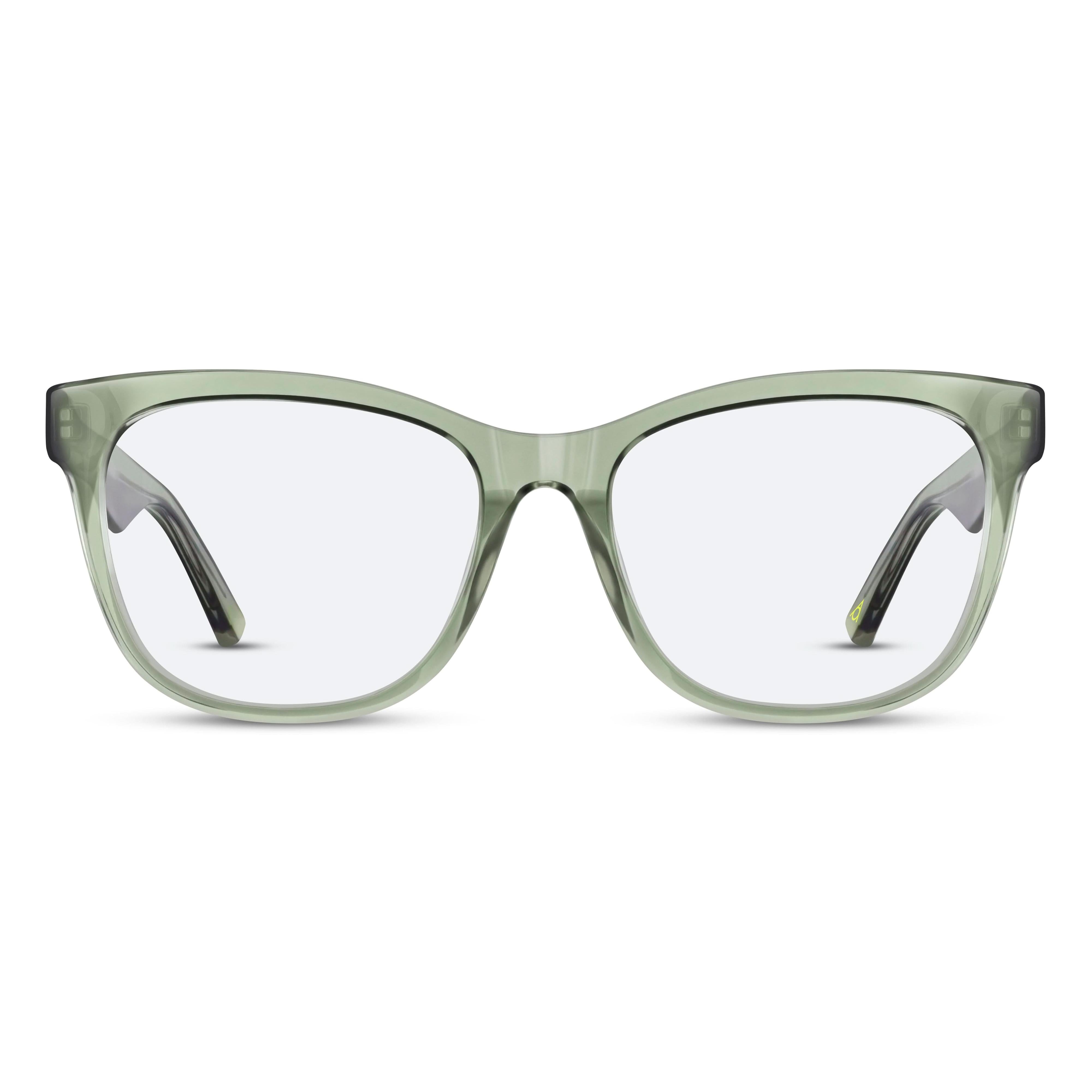Front view of Arhlo frame ARH017#C1 Polished Green Crystal