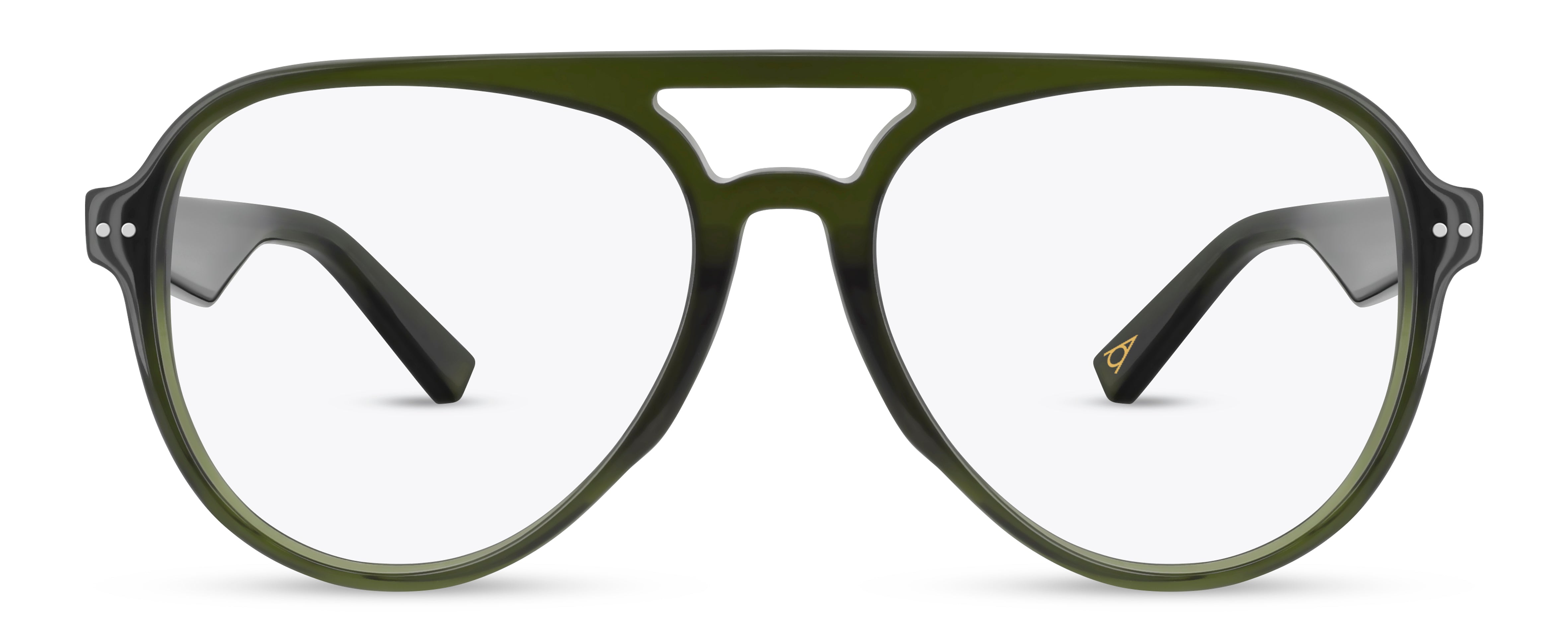 Front view of Arhlo frame ARH032#color_C2 Olive Crystal