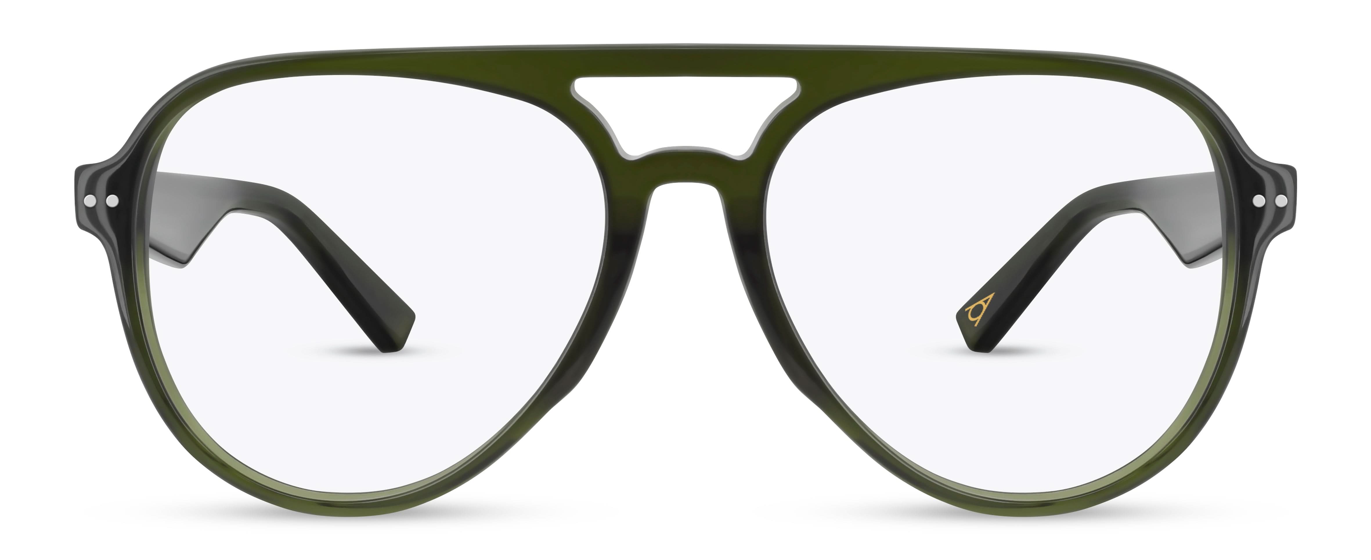 Front view of Arhlo frame ARH032#color_C2 Olive Crystal