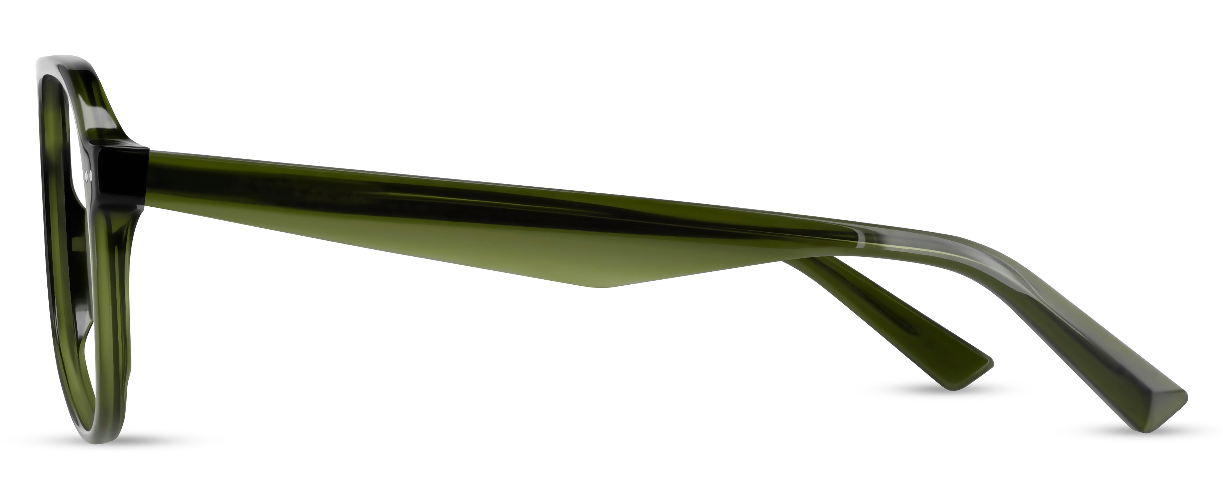 Angled view of Arhlo frame ARH032#C2 Olive Crystal