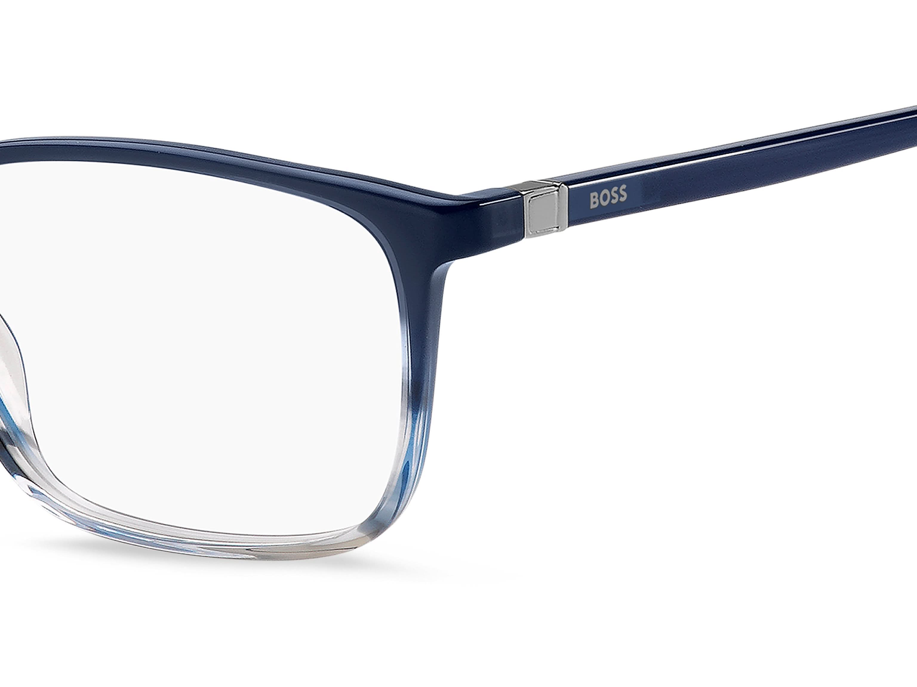 Back view of hugo boss 1436 frame #color_blue horn grey