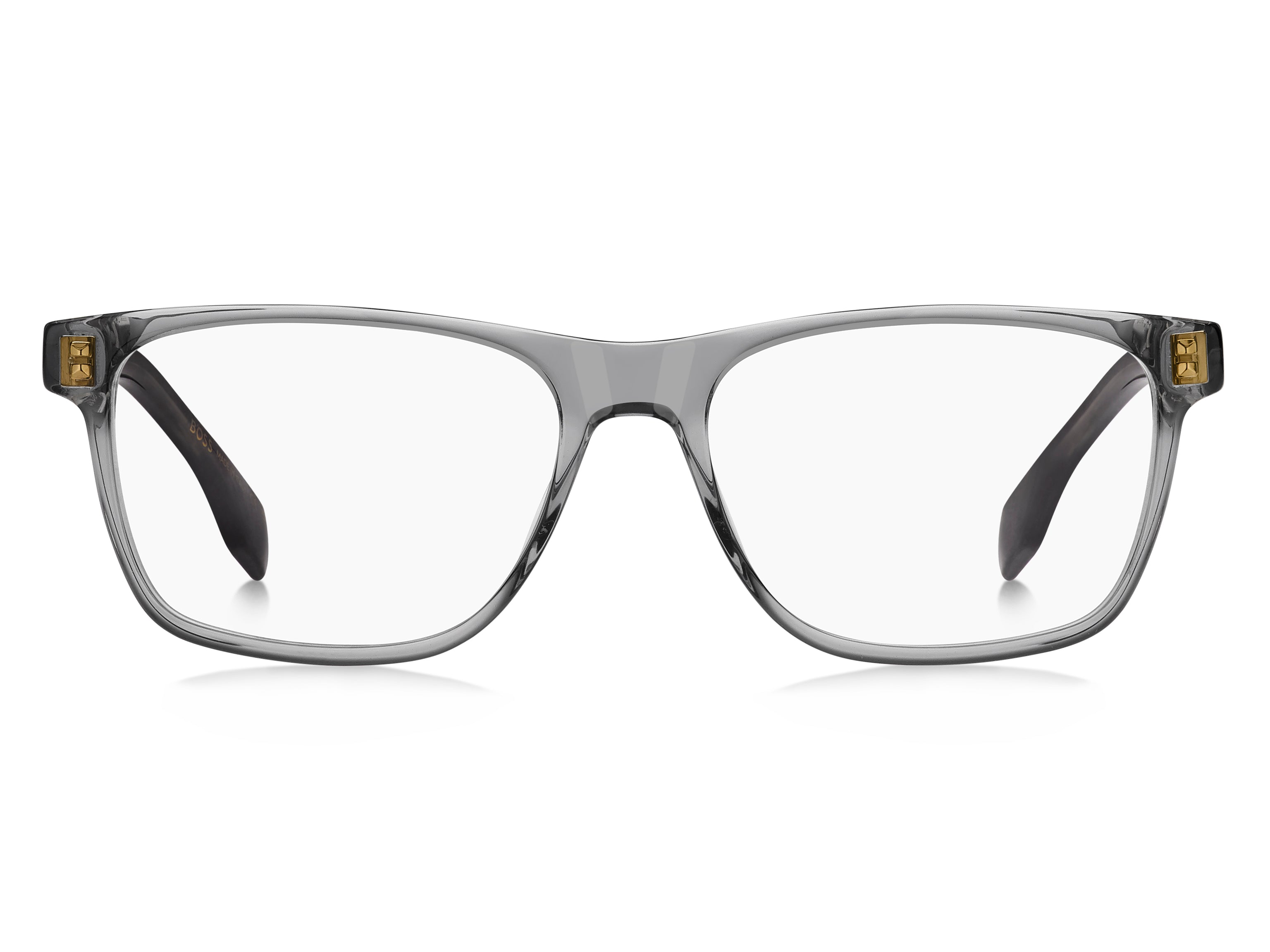Front view of hugo boss 1646 frame #color_grey horn