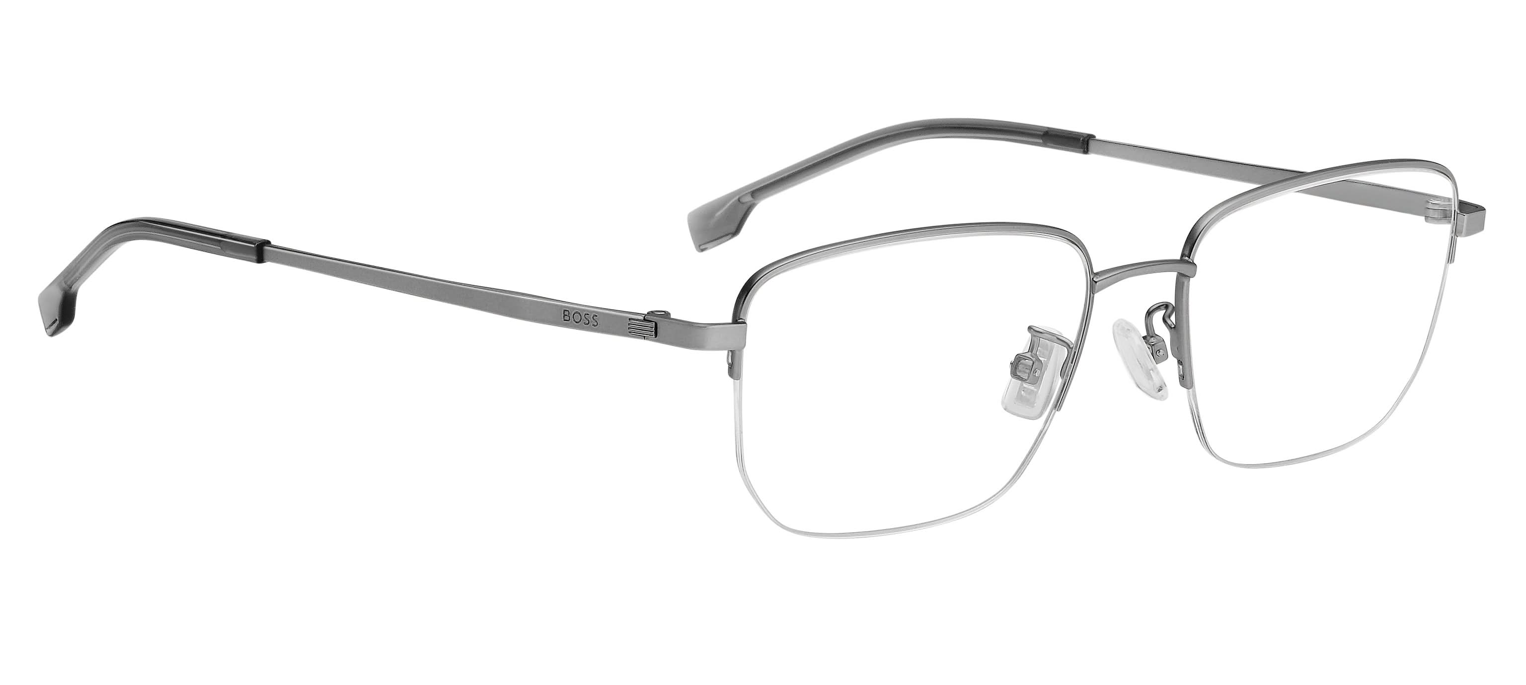 Left view of hugo boss 1646 frame #color_grey horn