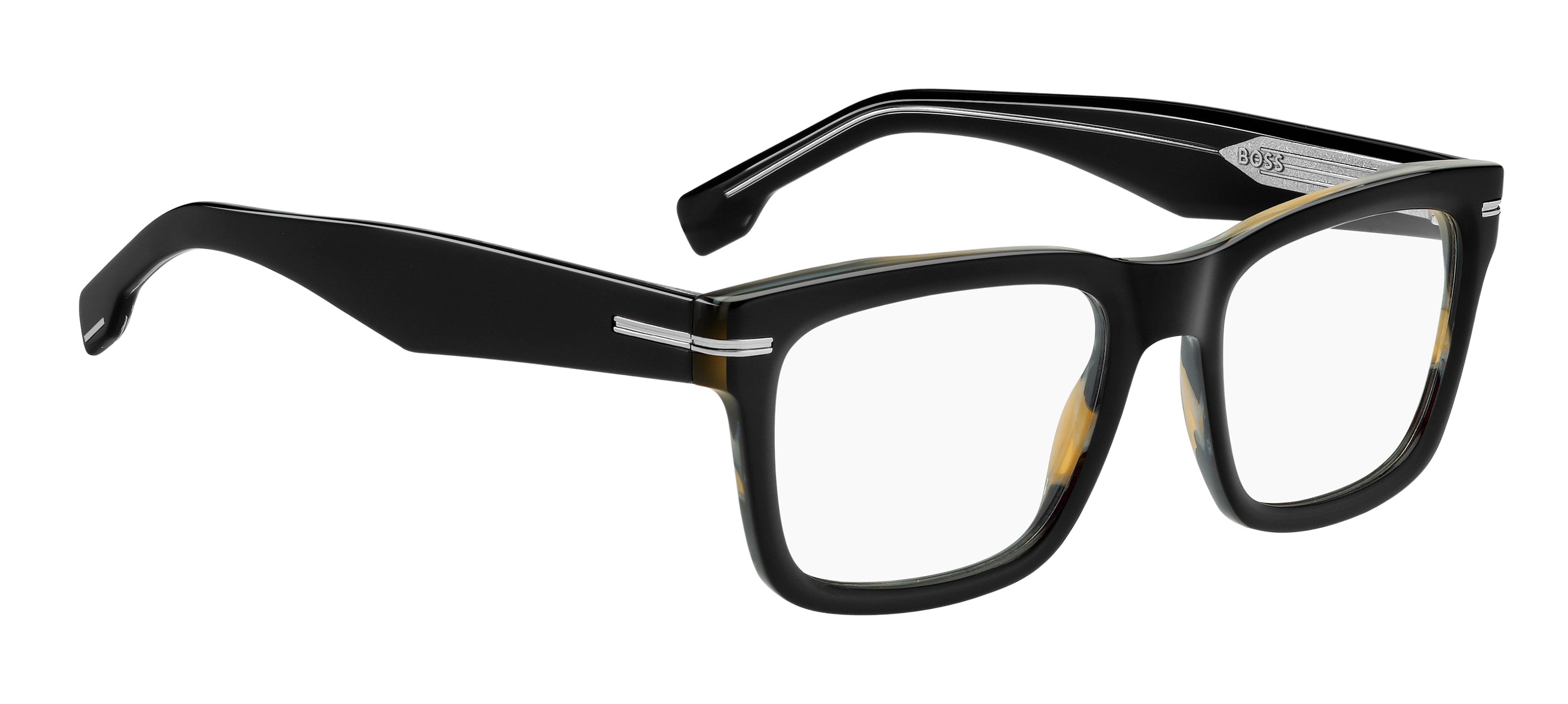 Side view of hugo boss 1720 frame #color_black stripped white