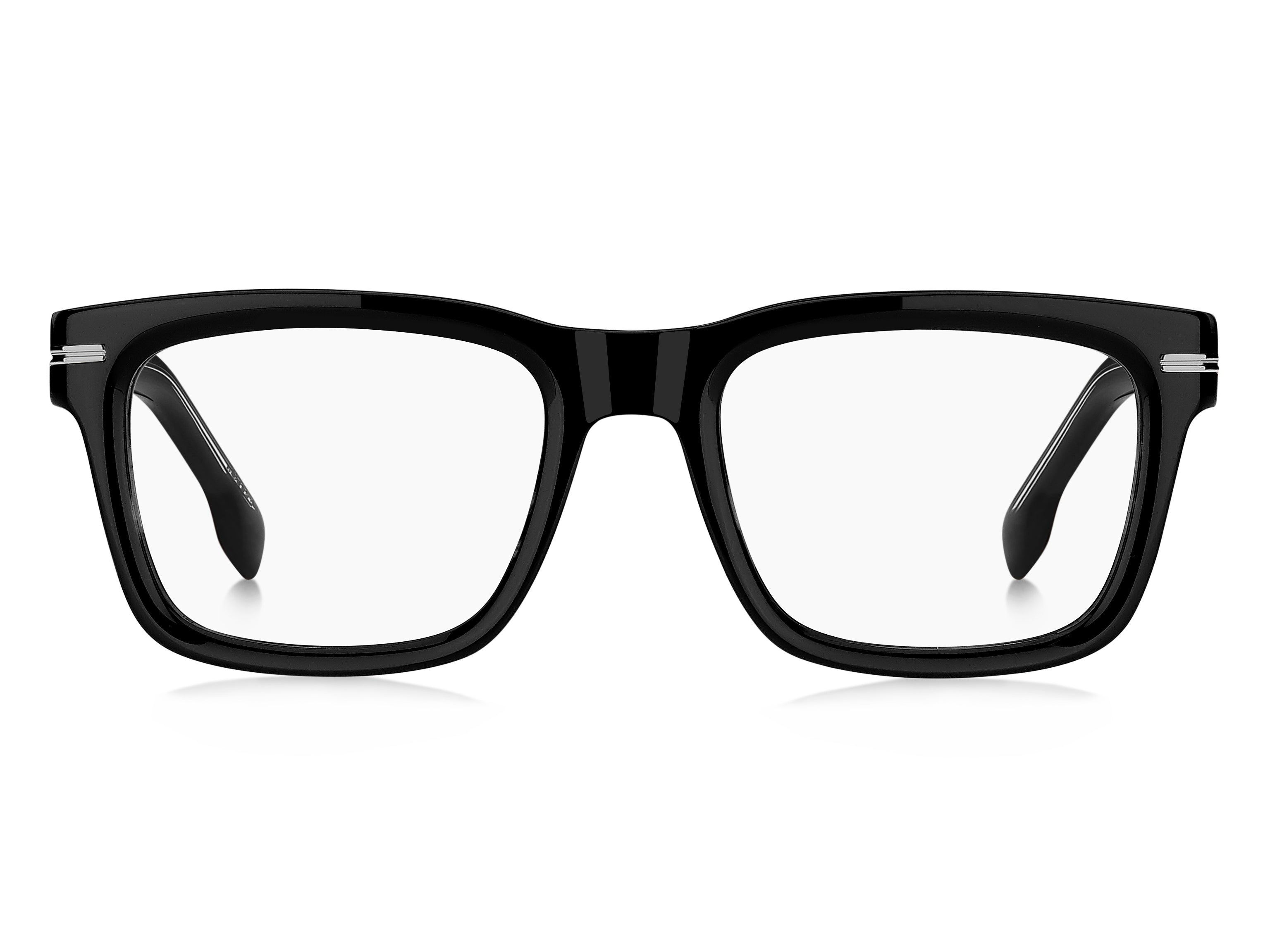 Front view of hugo boss 1720 frame #color_black stripped white