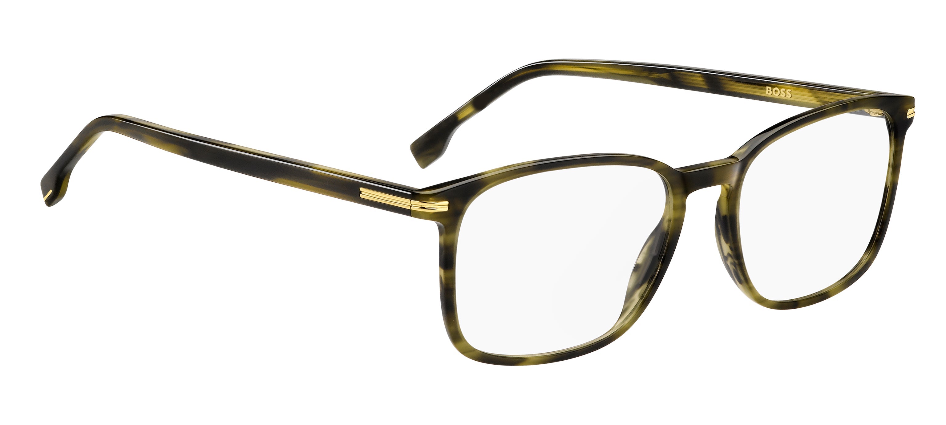 Left view of hugo boss 1727 frame #color_khaki horn