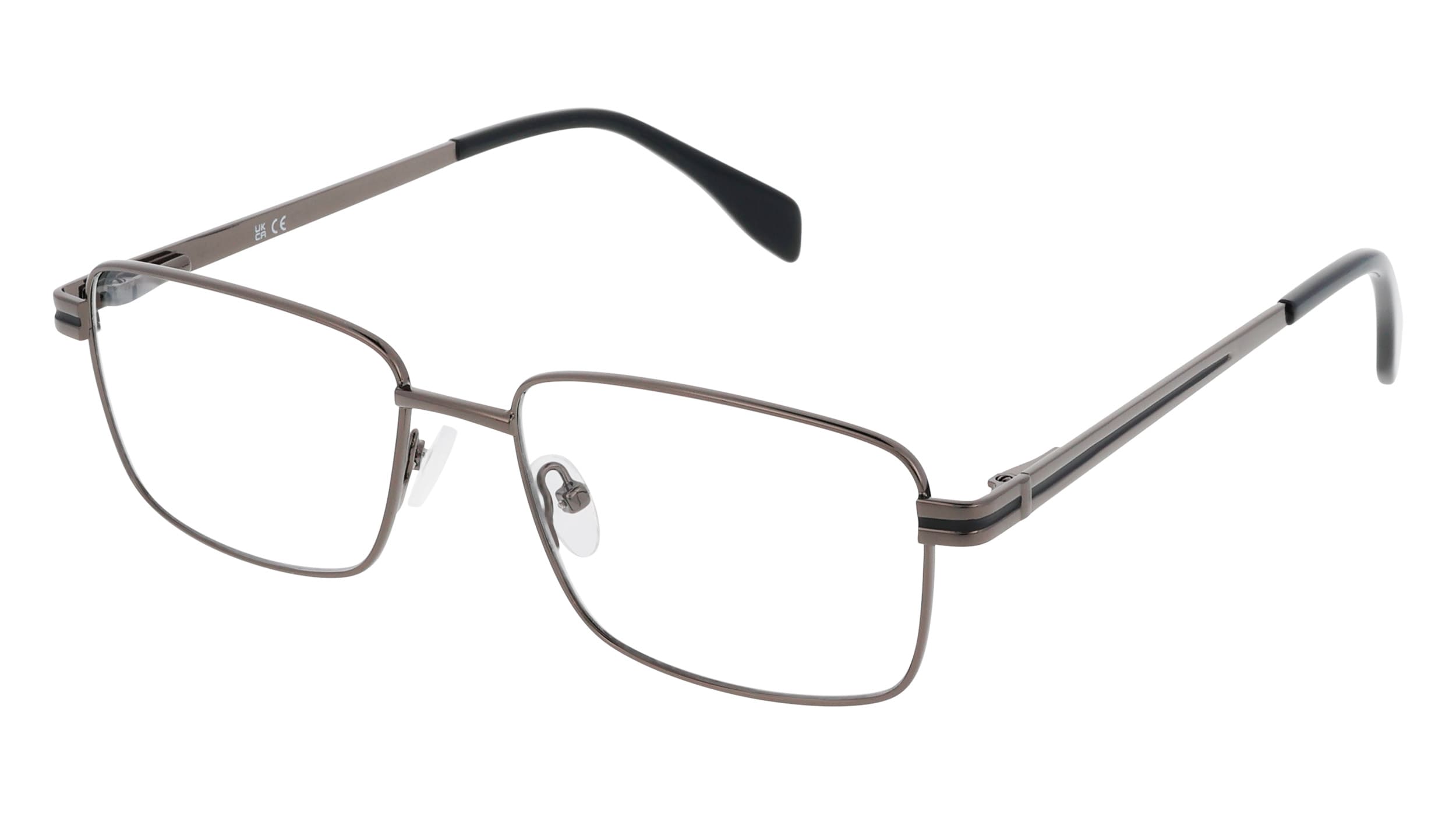 Angled view of Duncan and Todd frame CASTLETON5417C1-shiny-gunmetal#color_shiny gunmetal