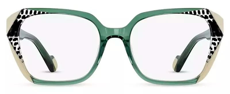 Front view of Cocoa Mint CM9182 #C2 Green crystal